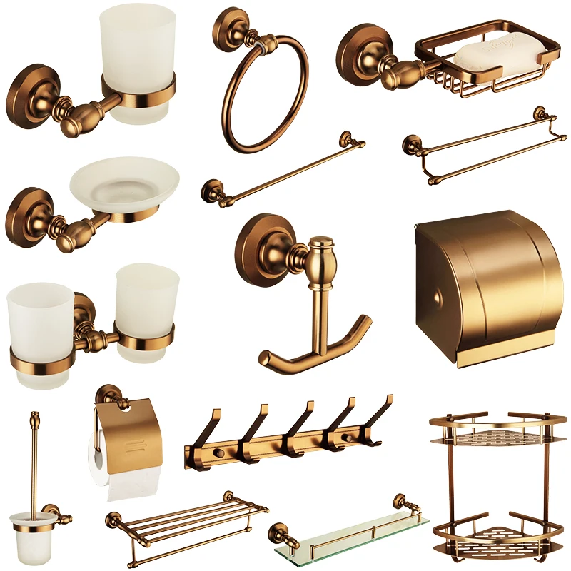 Antique Space Aluminum Bathroom Accessories Bronze Brushed Hardware Sets Round Base Bathroom Products Bath Decoration Es13
Antique Space Aluminum Bathroom Accessories Bronze Brushed Hardware Sets Round Base Bathroom Products Bath Decoration Es13