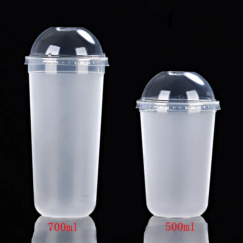 50pcs 90 caliber thickening frosted transparent injection cup disposable fruit juice cup U shaped cute plastic cups with lid
50pcs 90 caliber thickening frosted transparent injection cup disposable fruit juice cup U shaped cute plastic cups with lid