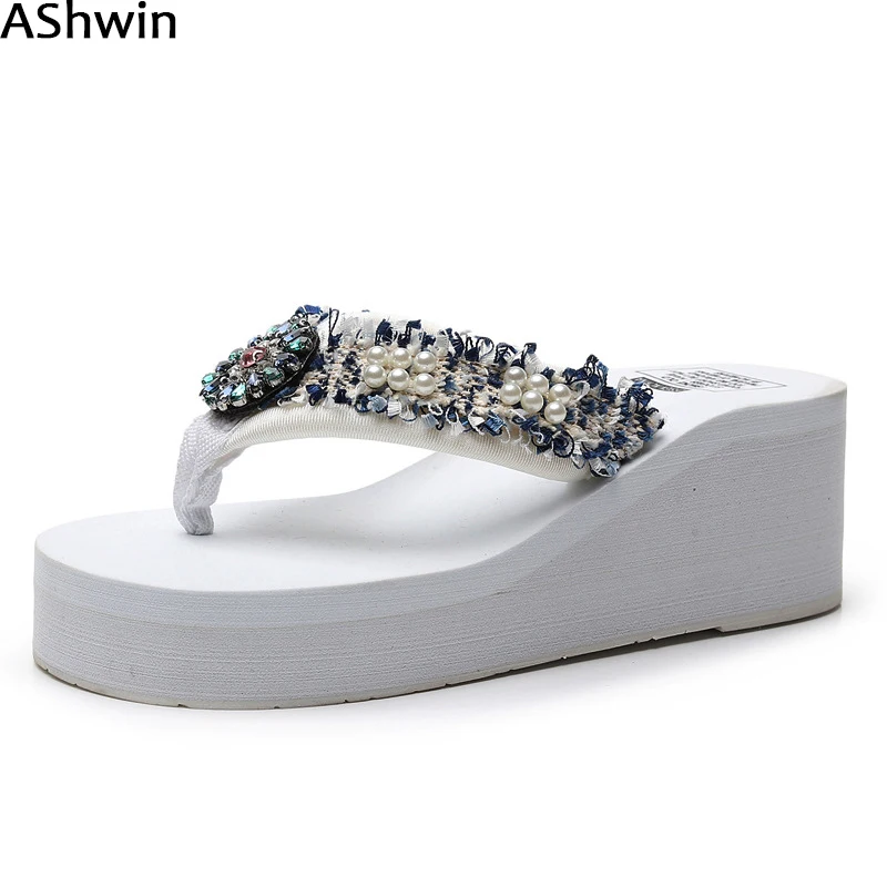 AShwin fashion rhinestones sandals shiny high heels flip flops summer thong slipper pearls handmade bohemia beach slipper shoes
AShwin fashion rhinestones sandals shiny high heels flip flops summer thong slipper pearls handmade bohemia beach slipper shoes