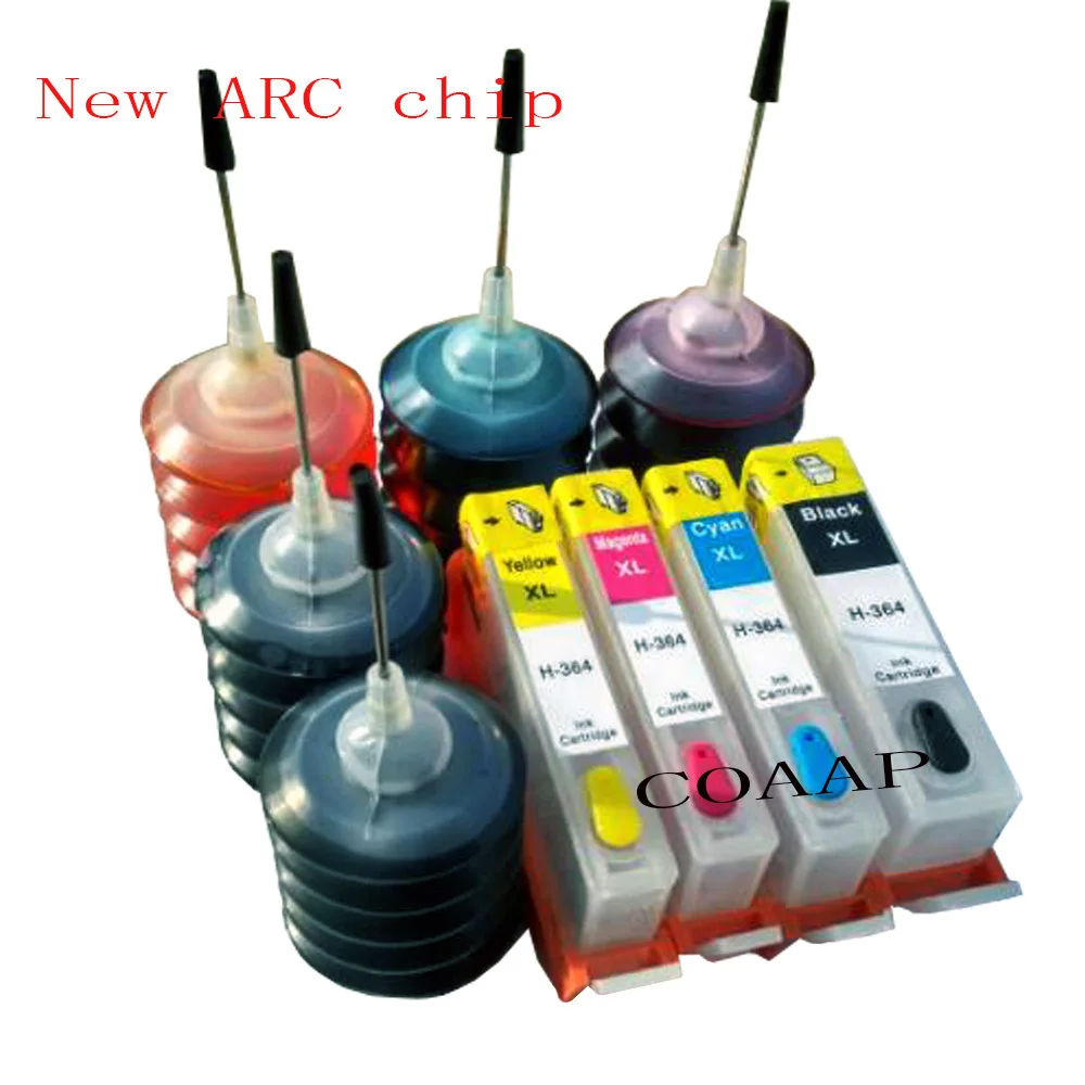 5x Refillable hp364 Empty cartridges + 150ML Dye ink for hp Photosmart 5510 5515 6510 B010a B109 B110a B110c B110e B209 B210
5x Refillable hp364 Empty cartridges + 150ML Dye ink for hp Photosmart 5510 5515 6510 B010a B109 B110a B110c B110e B209 B210