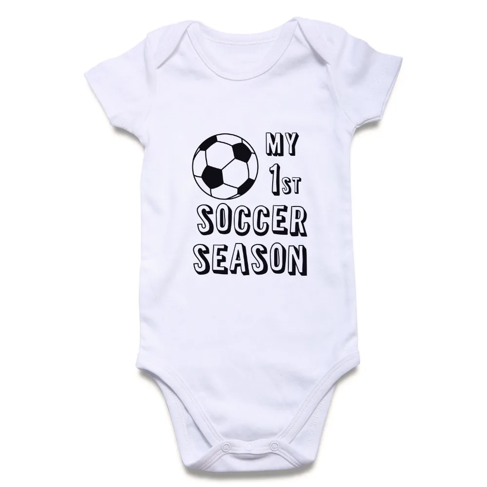 Baby Boy Girl Short Sleeve Clothing Football One-Pieces Romper MY 1ST SOCCER SEASON Print Infant Summer Clothes Outfit Custom
Baby Boy Girl Short Sleeve Clothing Football One-Pieces Romper MY 1ST SOCCER SEASON Print Infant Summer Clothes Outfit Custom