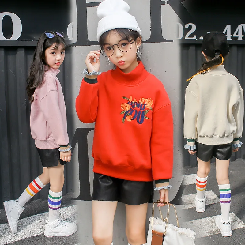 Children's clothing girls plus velvet sweater 2019 winter new embroidered turtleneck pullover children jacket 4-14 year
Children's clothing girls plus velvet sweater 2019 winter new embroidered turtleneck pullover children jacket 4-14 year