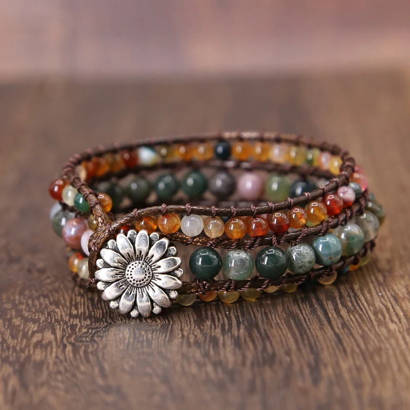 Newest Cuff Bracelet Indian Stone 7 Chakra Leather Wrap Bracelets Handmade Bohemia Bracelet gift jewelry Couples Bracelet
Newest Cuff Bracelet Indian Stone 7 Chakra Leather Wrap Bracelets Handmade Bohemia Bracelet gift jewelry Couples Bracelet