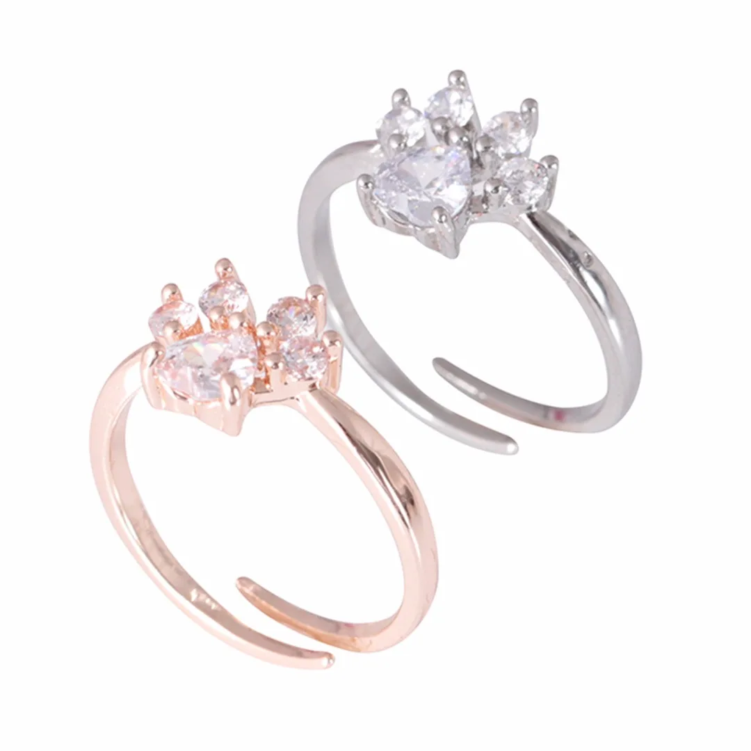 Animal Dog Paw Print Ring Opening Adjustable Pet Paw Crystal Ring Simple Fashion Rings For Lovers Birthday Jewelry Shellhard
Animal Dog Paw Print Ring Opening Adjustable Pet Paw Crystal Ring Simple Fashion Rings For Lovers Birthday Jewelry Shellhard