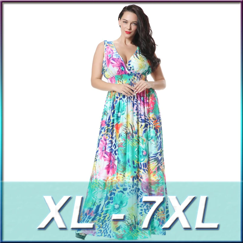 2017 Womens Summer Elegant Boho Beach Clothing Ladies Bohemian Print Maxi Long Dress Plus Size 6XL 7XL Vestidos
2017 Womens Summer Elegant Boho Beach Clothing Ladies Bohemian Print Maxi Long Dress Plus Size 6XL 7XL Vestidos
