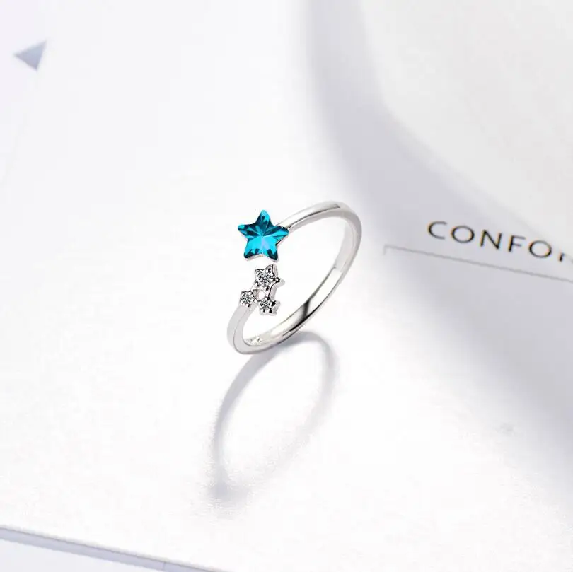 Blue Crystal Oval Cut Cz Crystal Women Boys Ring 925 Bronze Blue Crystal Oval Cut Cz Crystal Women Boys Ring 925 Bronze