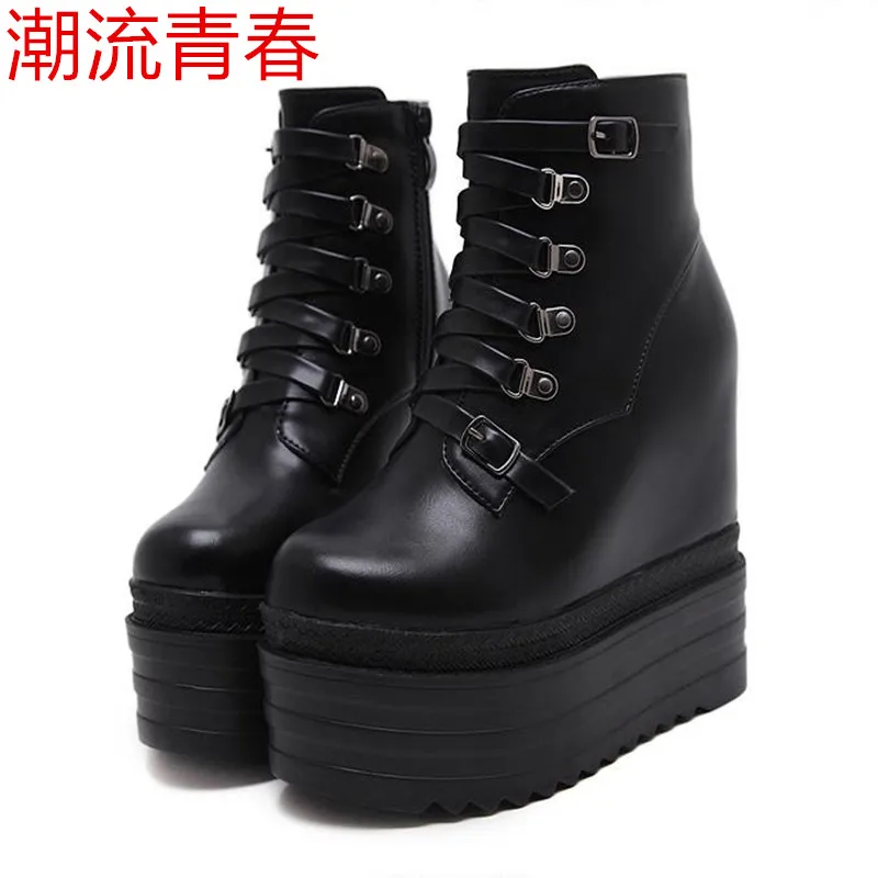 Fashion Women Gothic Boots Lace Up Ankle Boots Platform Punk Shoes Ultra Very High Heel 13cm Bootie Block Chunky Heel
Fashion Women Gothic Boots Lace Up Ankle Boots Platform Punk Shoes Ultra Very High Heel 13cm Bootie Block Chunky Heel