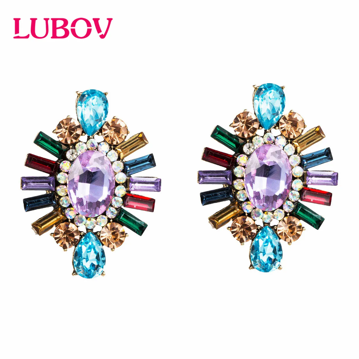 LUBOV Multicolore Acrylic Crystal Stud Earrings for Woman Gold Color Retro Piercing Earrings Women Christmas Party Jewelry
LUBOV Multicolore Acrylic Crystal Stud Earrings for Woman Gold Color Retro Piercing Earrings Women Christmas Party Jewelry