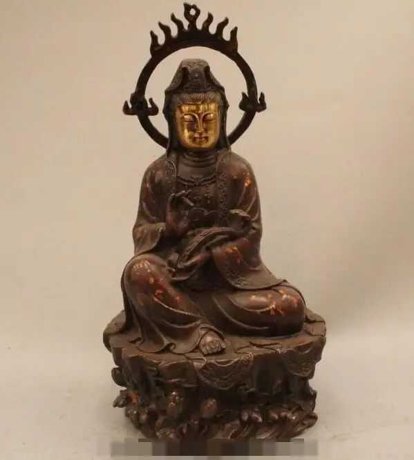 S03148 12" Chinese Buddhism Purple Bronze Seast Ru Yi Kwan-yin Guan Yin Goddess Statue B0403
S03148 12" Chinese Buddhism Purple Bronze Seast Ru Yi Kwan-yin Guan Yin Goddess Statue B0403