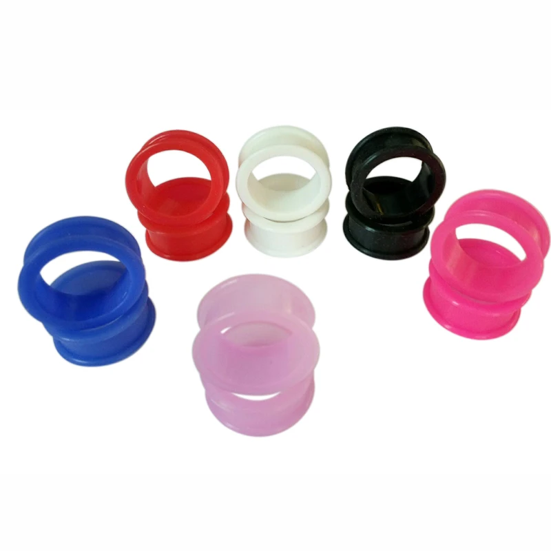 

New Product Fashion Mixed 6 Colors 10 Sizes Silicone Flesh Ear Tunnel Body Plug Piercing Jewelry