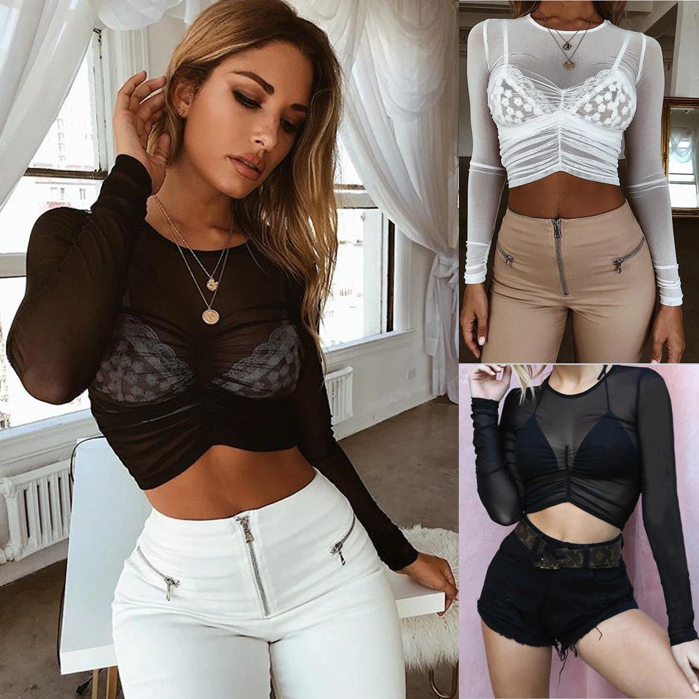 Fashion New Women Hollow Long Sleeve Transparent Shirt Casual Blouse Mesh Sheer Tops Shirts Clothes Solid Chiffon Clothing
Fashion New Women Hollow Long Sleeve Transparent Shirt Casual Blouse Mesh Sheer Tops Shirts Clothes Solid Chiffon Clothing
