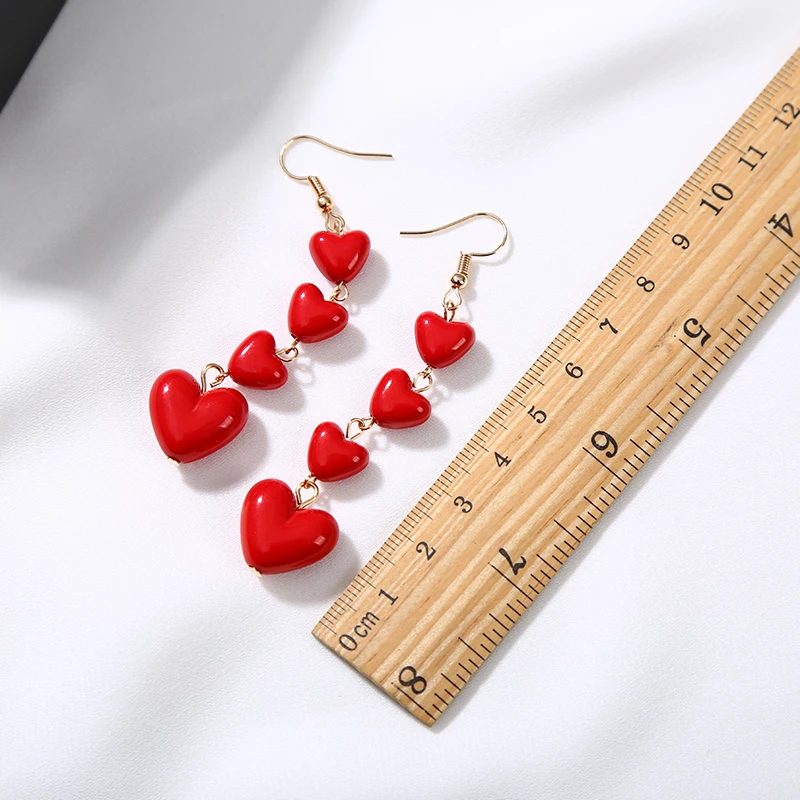 Cute Romantic Cherry Red Love Heart Earring Long Drop Dangle Earrings For Girts Women Fashion Party Wedding Ear Jewelry Gifts
Cute Romantic Cherry Red Love Heart Earring Long Drop Dangle Earrings For Girts Women Fashion Party Wedding Ear Jewelry Gifts