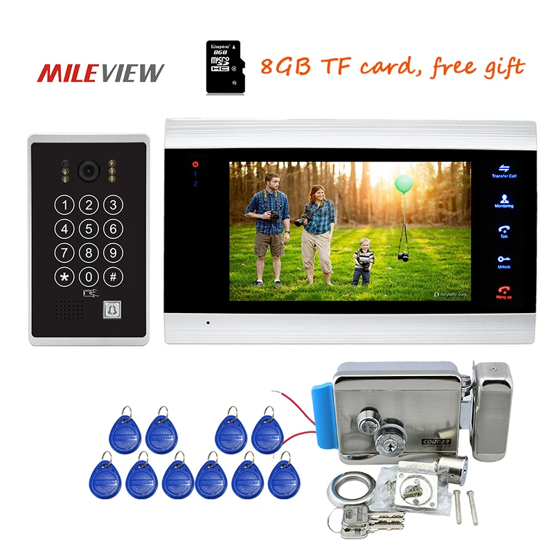 Free Shipping 720P AHD HD 7" Screen Video Door Phone Intercom Record System + Code Keypad RFID Unlock Door Camera Electric Lock
Free Shipping 720P AHD HD 7" Screen Video Door Phone Intercom Record System + Code Keypad RFID Unlock Door Camera Electric Lock