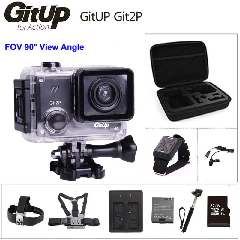 

Original GitUP Git2P 90 degree Action Camera 2K Wifi Sports DV HD 1080P 30m Waterproof mini Camcorder 1.5 inch Novatek 96660 Cam
