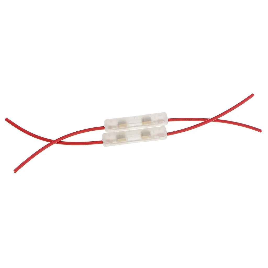 2 Pcs 15A Lead Wire Fuse Holder Box For Car Truck Motorcycle Motorbike Glass Tube Fuses 9.65″ Fuse Holder Motorcycle Accessories