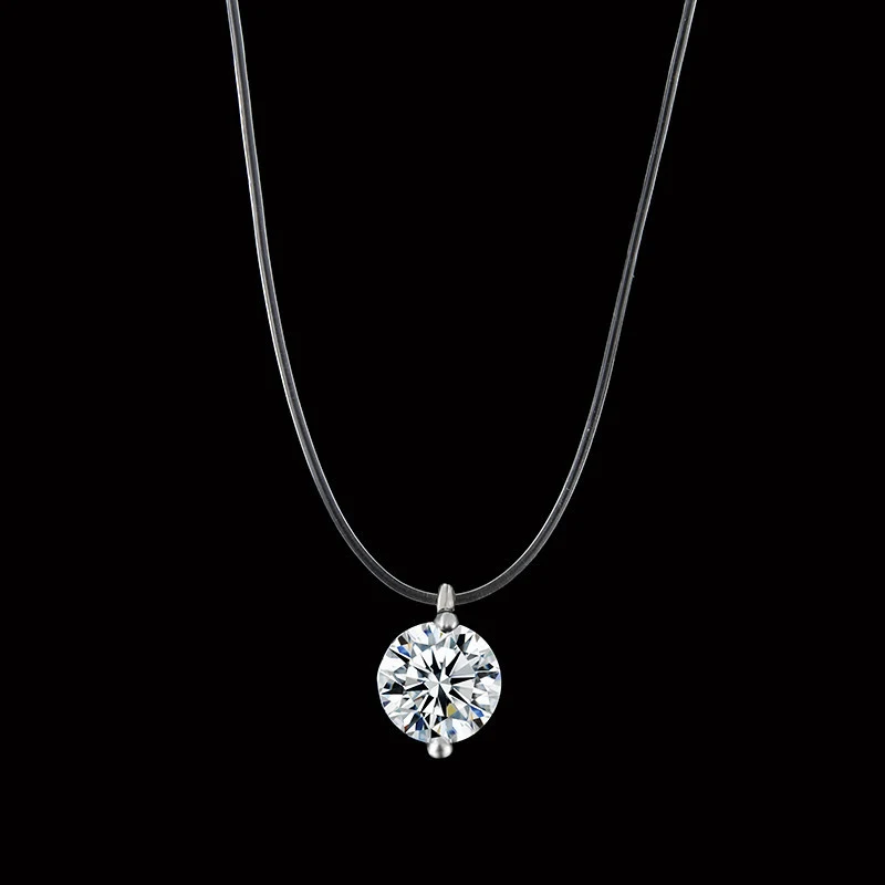 new fashion invisible fishline zircon necklace silver transparent necklaces pendants for women choker necklace collier femme
new fashion invisible fishline zircon necklace silver transparent necklaces pendants for women choker necklace collier femme