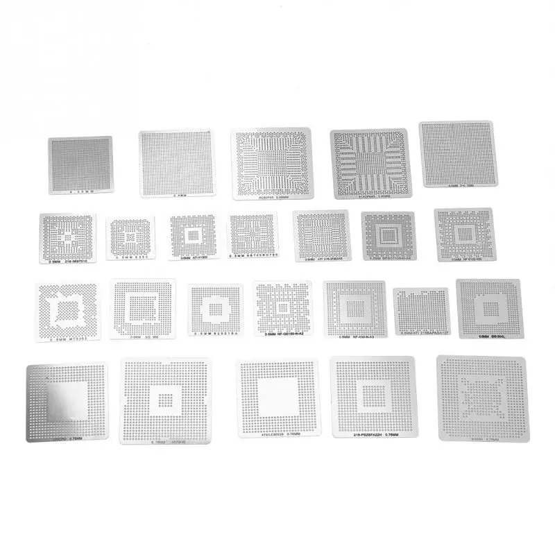 130pcs/set Universal BGA Stencils Reballing Rework Net Stencils Steel Template Mesh Directly Heat Stencils Rework Repair Tools
130pcs/set Universal BGA Stencils Reballing Rework Net Stencils Steel Template Mesh Directly Heat Stencils Rework Repair Tools