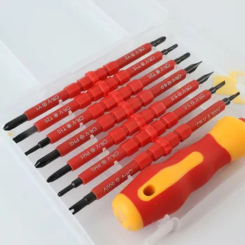 

Hot 7 PCS Multi-purpose Fully Insulated Screwdriver Set Electricans Hand Maintenance Tools Multi Screw Head Type Combination JY