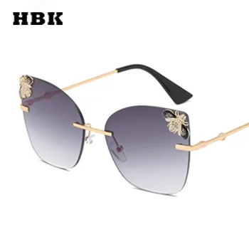 HBK Cat Eye Rimless Modis Sunglasses Bee oculos Big Vintage Women Brand Designer Luxury 2019 Gift Sun Glasses High Quality UV400
HBK Cat Eye Rimless Modis Sunglasses Bee oculos Big Vintage Women Brand Designer Luxury 2019 Gift Sun Glasses High Quality UV400