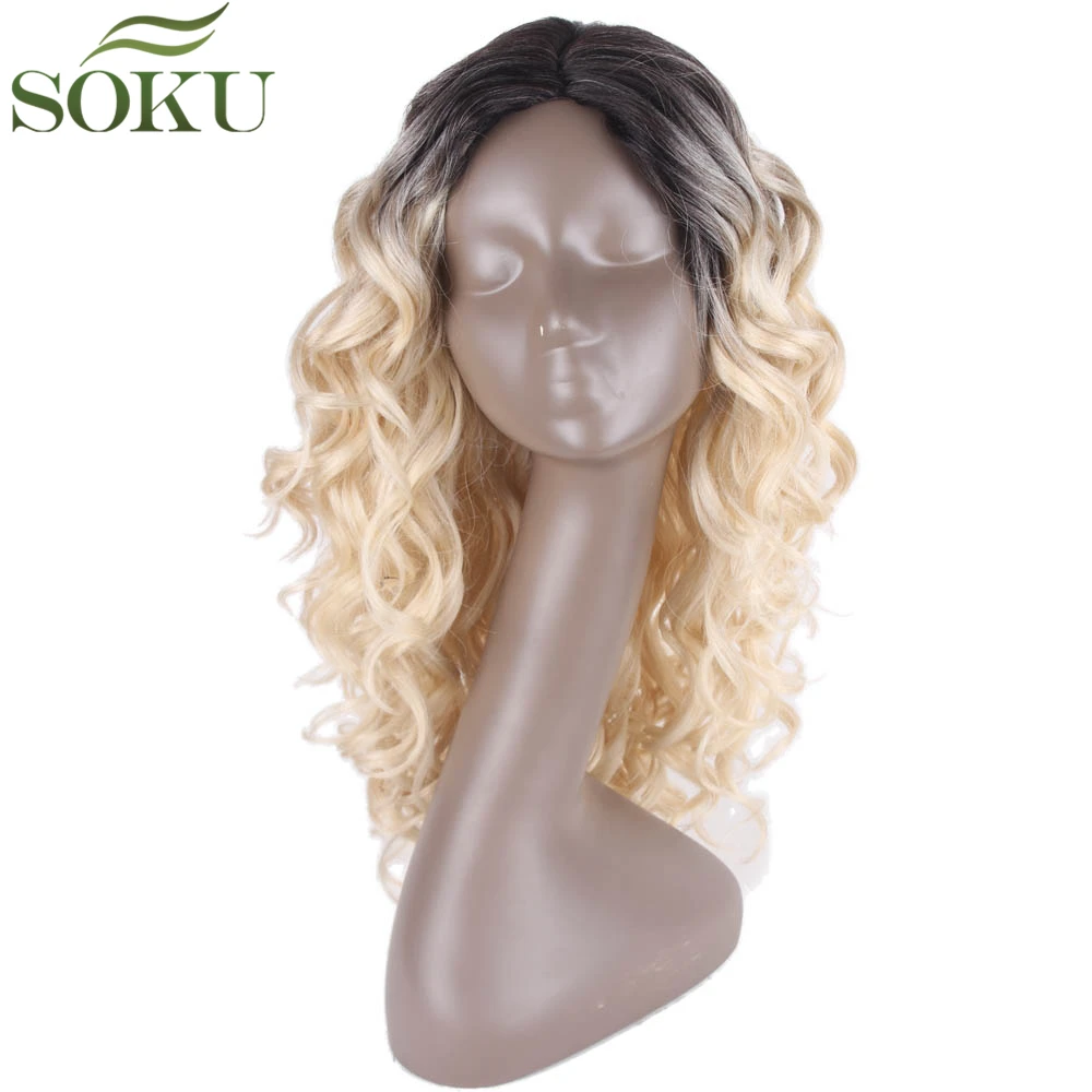 SOKU Synthetic Wigs Middle Part Ombre Blonde Kinky Curly Wigs For Black Women High Temperature Fiber Glueless Wigs 150% Density
SOKU Synthetic Wigs Middle Part Ombre Blonde Kinky Curly Wigs For Black Women High Temperature Fiber Glueless Wigs 150% Density