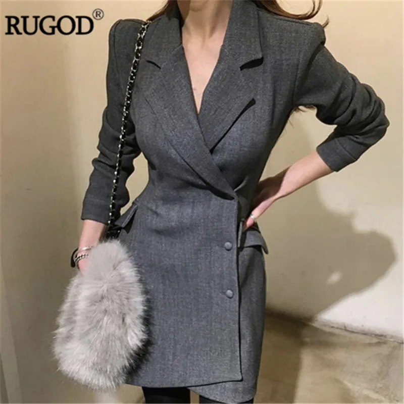 RUGOD 2018 Korean Irregular Office Lady Blazer Business Outwear Women Notched Long Sleeve Thick Long Jacket Coat
RUGOD 2018 Korean Irregular Office Lady Blazer Business Outwear Women Notched Long Sleeve Thick Long Jacket Coat