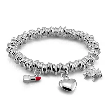 New Fashion Pendant Heart-shaped 925 Sterling Silver Couple Bracelet Hand Women Friendship Charms Personality Elastic Jewelry
New Fashion Pendant Heart-shaped 925 Sterling Silver Couple Bracelet Hand Women Friendship Charms Personality Elastic Jewelry