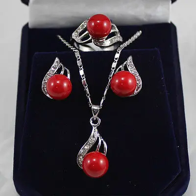 fast shipping FANCY red shell pearl crystal pendant necklace earring ring jewelry set (A0428)
fast shipping FANCY red shell pearl crystal pendant necklace earring ring jewelry set (A0428)
