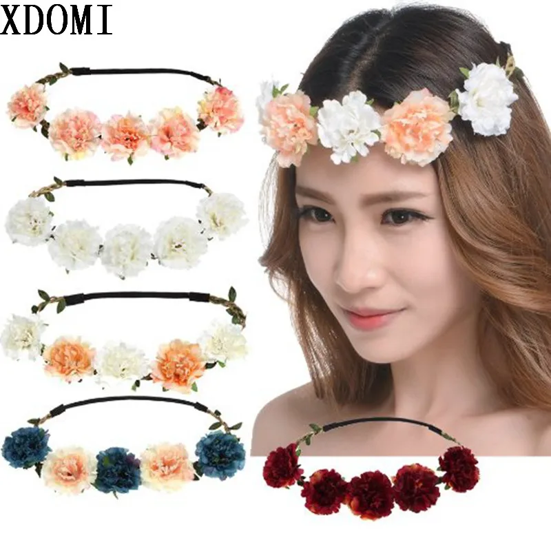 Fashion Women Bride Flower Headband Bohemian Style Floral Crown Hairband Ladies Elastic Beach Hair Band Leaf Hair Accessories
Fashion Women Bride Flower Headband Bohemian Style Floral Crown Hairband Ladies Elastic Beach Hair Band Leaf Hair Accessories