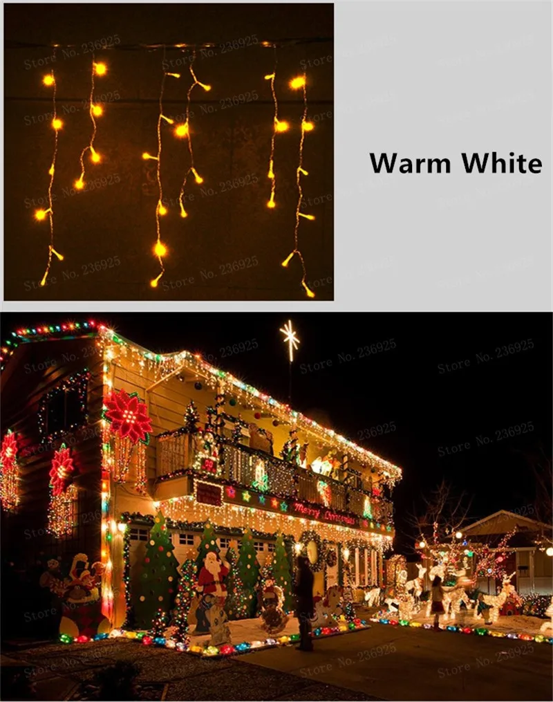 3.5m Waterfall LED String Lights Christmas Garland New Year's light Outdoor on the Window Decoration Festival Party Fairy Lights 3.5m Waterfall LED String Lights Christmas Garland New Year's light Outdoor on the Window Decoration Festival Party Fairy Lights