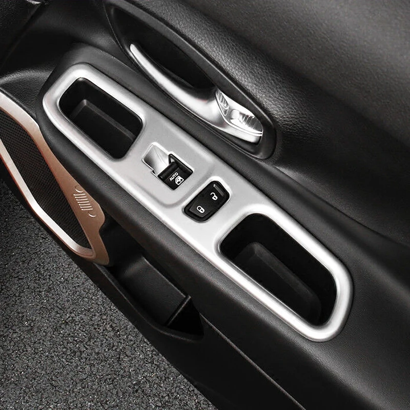 Interior Door Window Glass Switch Trim Control Button Cover Ring Outlet Kits ABS For Jeep Renegade 2015 2016 accessories
Interior Door Window Glass Switch Trim Control Button Cover Ring Outlet Kits ABS For Jeep Renegade 2015 2016 accessories