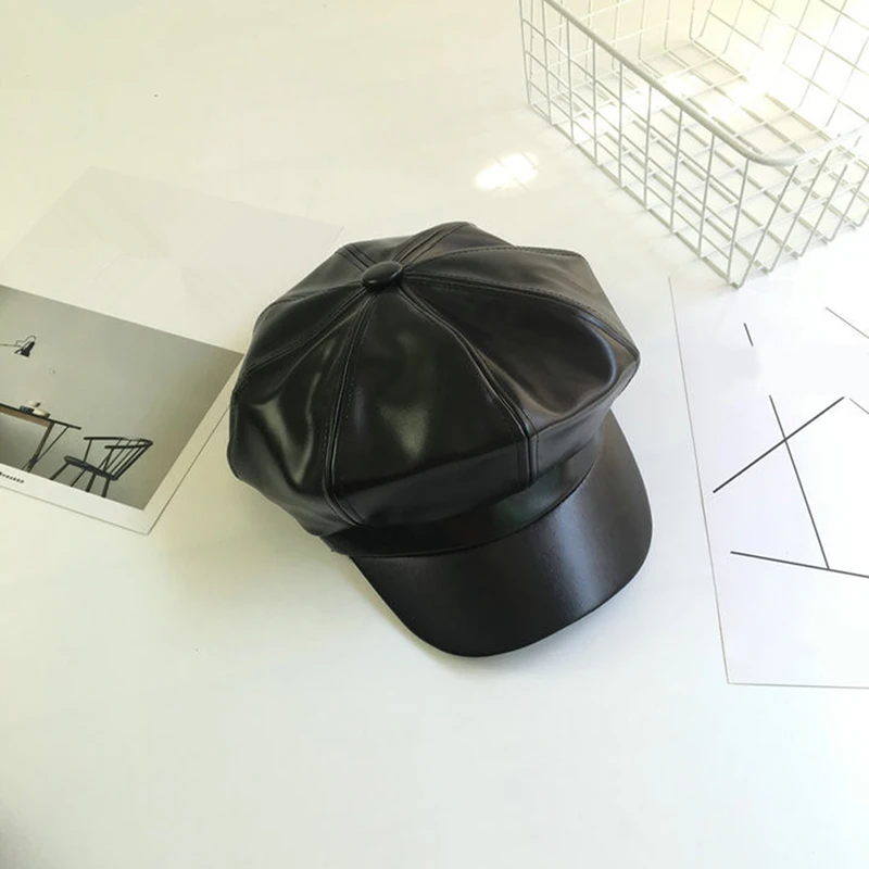 3 Colors Solid Color PU Leather Octagonal Cap Fashion Autumn Winter Caps Male Female Casual Vintage Hats Accessories
3 Colors Solid Color PU Leather Octagonal Cap Fashion Autumn Winter Caps Male Female Casual Vintage Hats Accessories