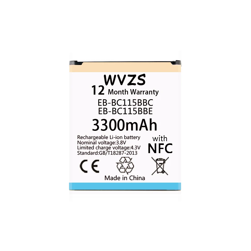 wvzs 3300mAh Replacement Battery EB-BC115BBE EB-BC115BBC For Samsung Galaxy K Zoom C1158 C1115 SM-C1116 Batteries with NFC
wvzs 3300mAh Replacement Battery EB-BC115BBE EB-BC115BBC For Samsung Galaxy K Zoom C1158 C1115 SM-C1116 Batteries with NFC