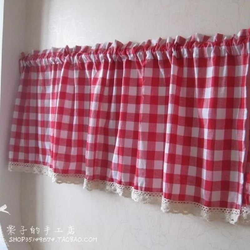 Image Free shipping Yarn of ramie country rustic semishade curtain kitchen curtains coffee curtain 140*30 90cm customized