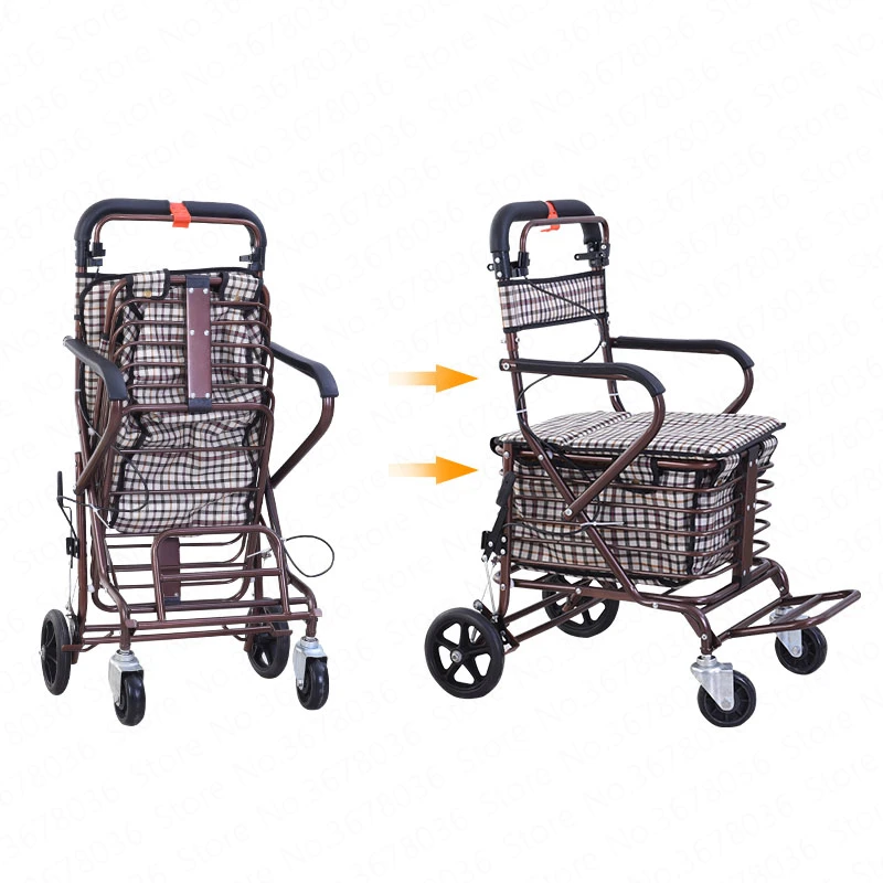 Foldable Shopping Cart Can Sit and Push Scooter Four Wheels Folding Trolley For Elderly Shopping Cart with Brake/Storage Basket
Foldable Shopping Cart Can Sit and Push Scooter Four Wheels Folding Trolley For Elderly Shopping Cart with Brake/Storage Basket