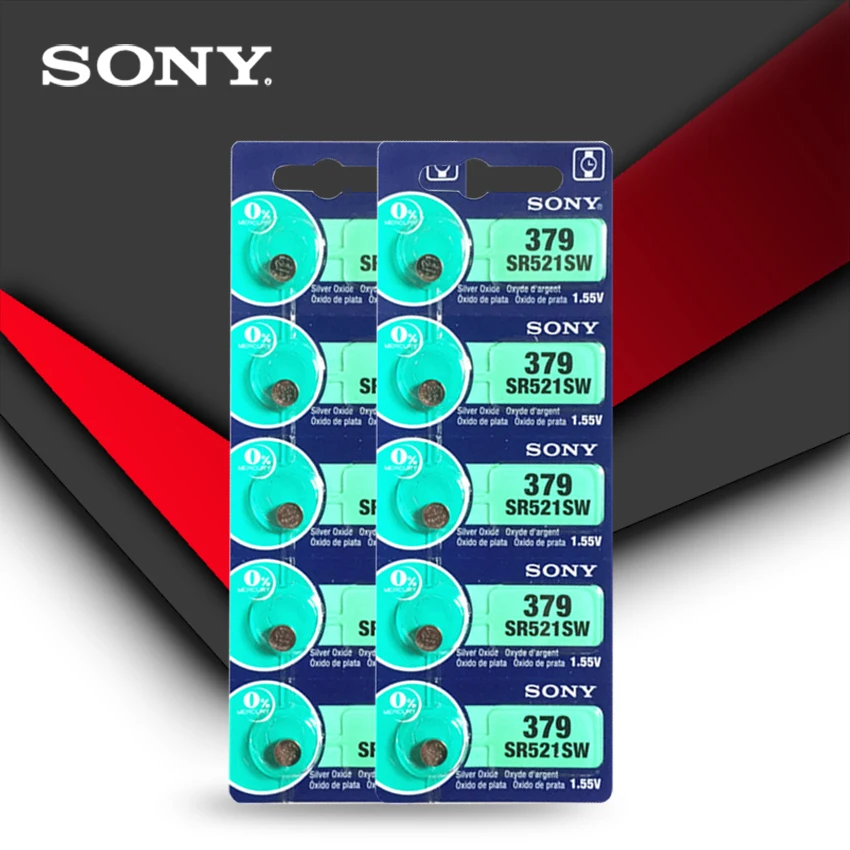 10pc New Sony 100% Original 379 SR521SW D379 SR63 V379 AG0 Watch Battery Button Coin Cell MADE IN JAPAN 100% Original Brand
10pc New Sony 100% Original 379 SR521SW D379 SR63 V379 AG0 Watch Battery Button Coin Cell MADE IN JAPAN 100% Original Brand