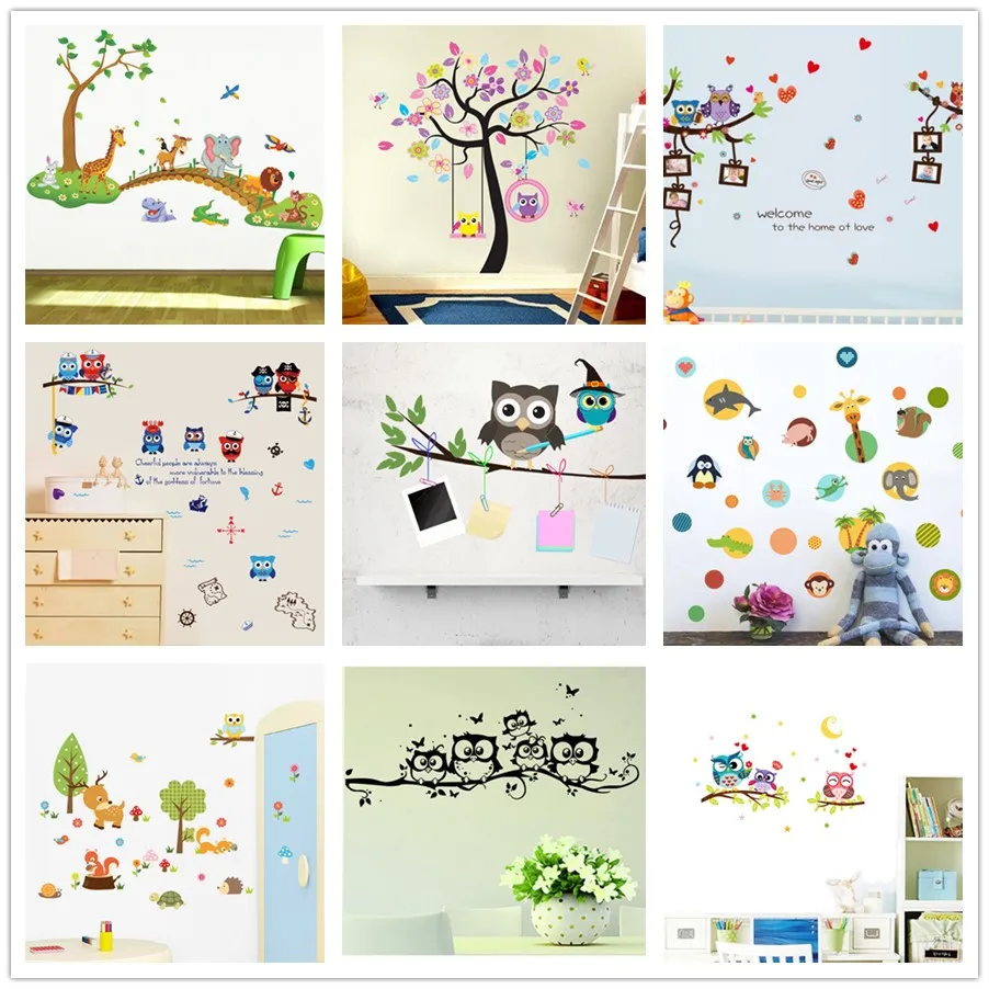 % Cartoon Forest Tree Branch Animal Owl Elephant deer Wall Stickers Kids Rooms Boys Girls Children Bedroom Home Decor Poster
% Cartoon Forest Tree Branch Animal Owl Elephant deer Wall Stickers Kids Rooms Boys Girls Children Bedroom Home Decor Poster