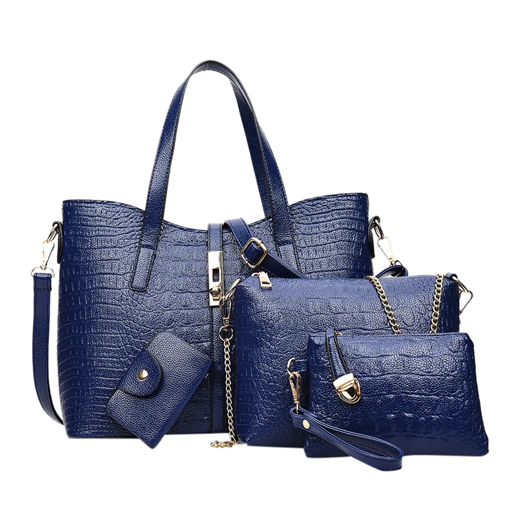 ISHOWTIENDA 4Pcs Women PU Vintage Solid Totes Handbags Versatile Zipper Messenger Bag Softback Women Shoulder Bag bolso mujer
ISHOWTIENDA 4Pcs Women PU Vintage Solid Totes Handbags Versatile Zipper Messenger Bag Softback Women Shoulder Bag bolso mujer
