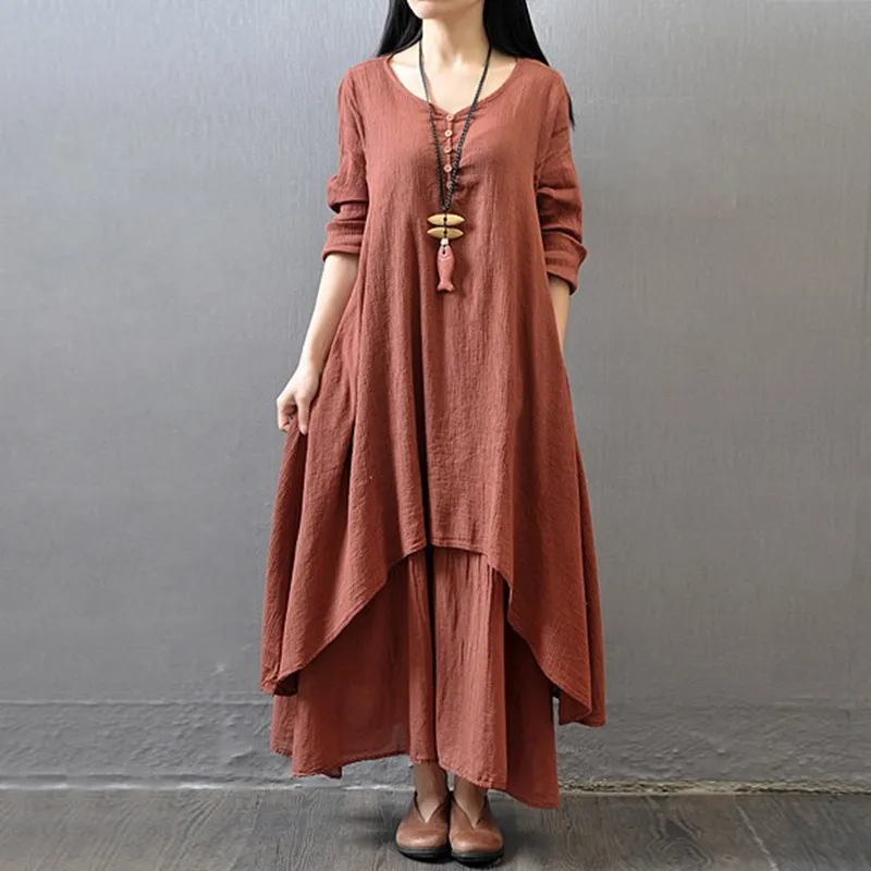 plus size women dress 2019 Spring New Womens Elegant DRESS,Comfortable soft long sleeve cotton linen fake two dress
plus size women dress 2019 Spring New Womens Elegant DRESS,Comfortable soft long sleeve cotton linen fake two dress