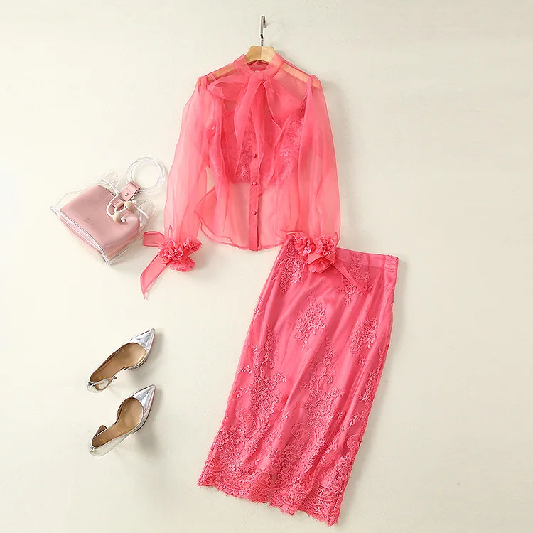 red solid bow collar chiffon Floral tops shirt and camis + skirt 2 two pieces set 2019 summer high quality fashion women set
red solid bow collar chiffon Floral tops shirt and camis + skirt 2 two pieces set 2019 summer high quality fashion women set