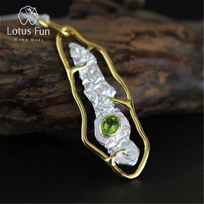 Lotus Fun Real 925 Sterling Silver Natural Peridot Handmade Fine Jewelry Stylish Pendant without Necklace Acessorios for Women
Lotus Fun Real 925 Sterling Silver Natural Peridot Handmade Fine Jewelry Stylish Pendant without Necklace Acessorios for Women