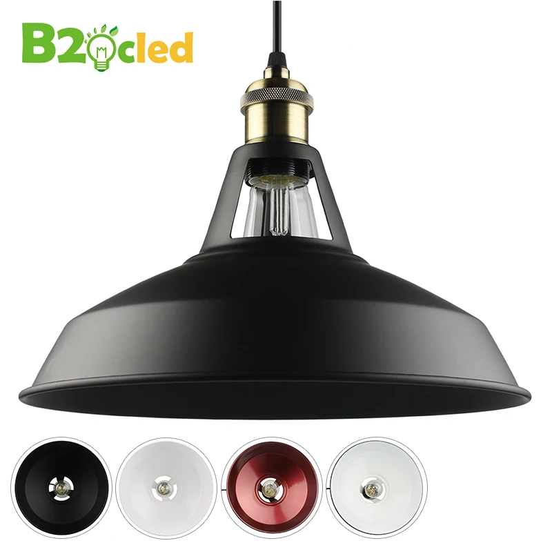 Image B2oc Industrial retro style Art LED Pendant light black white Edison light bulb American village lamps Hanging Lamps luminaries