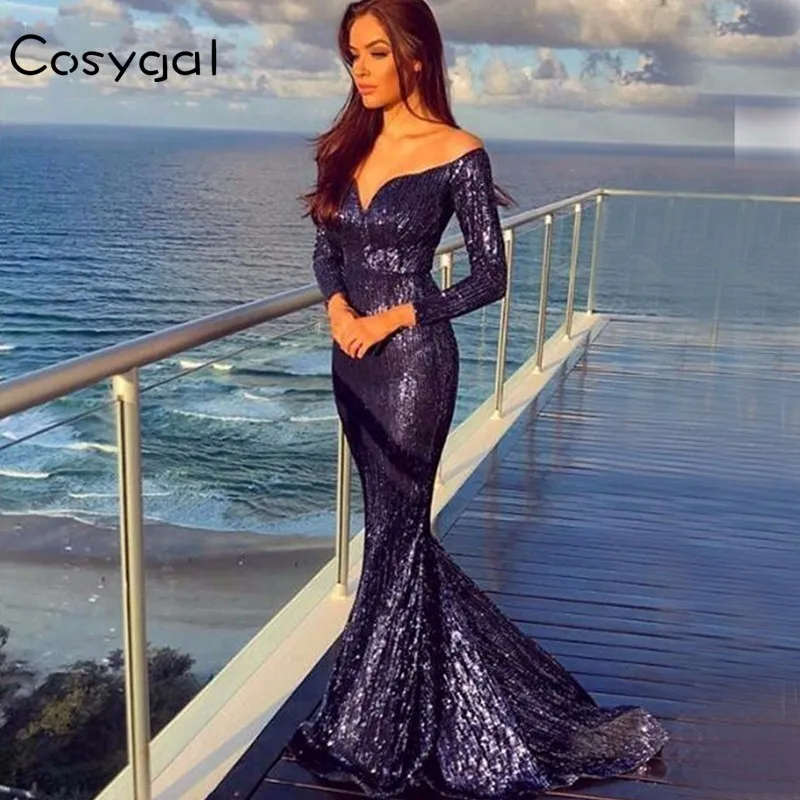 COSYGAL Blue Mesh Sequin Maxi Dress Women Off Shoulder Evening Sexy Club Party Dress Elegant Long Sleeve Autumn Dresses Vestidos
COSYGAL Blue Mesh Sequin Maxi Dress Women Off Shoulder Evening Sexy Club Party Dress Elegant Long Sleeve Autumn Dresses Vestidos