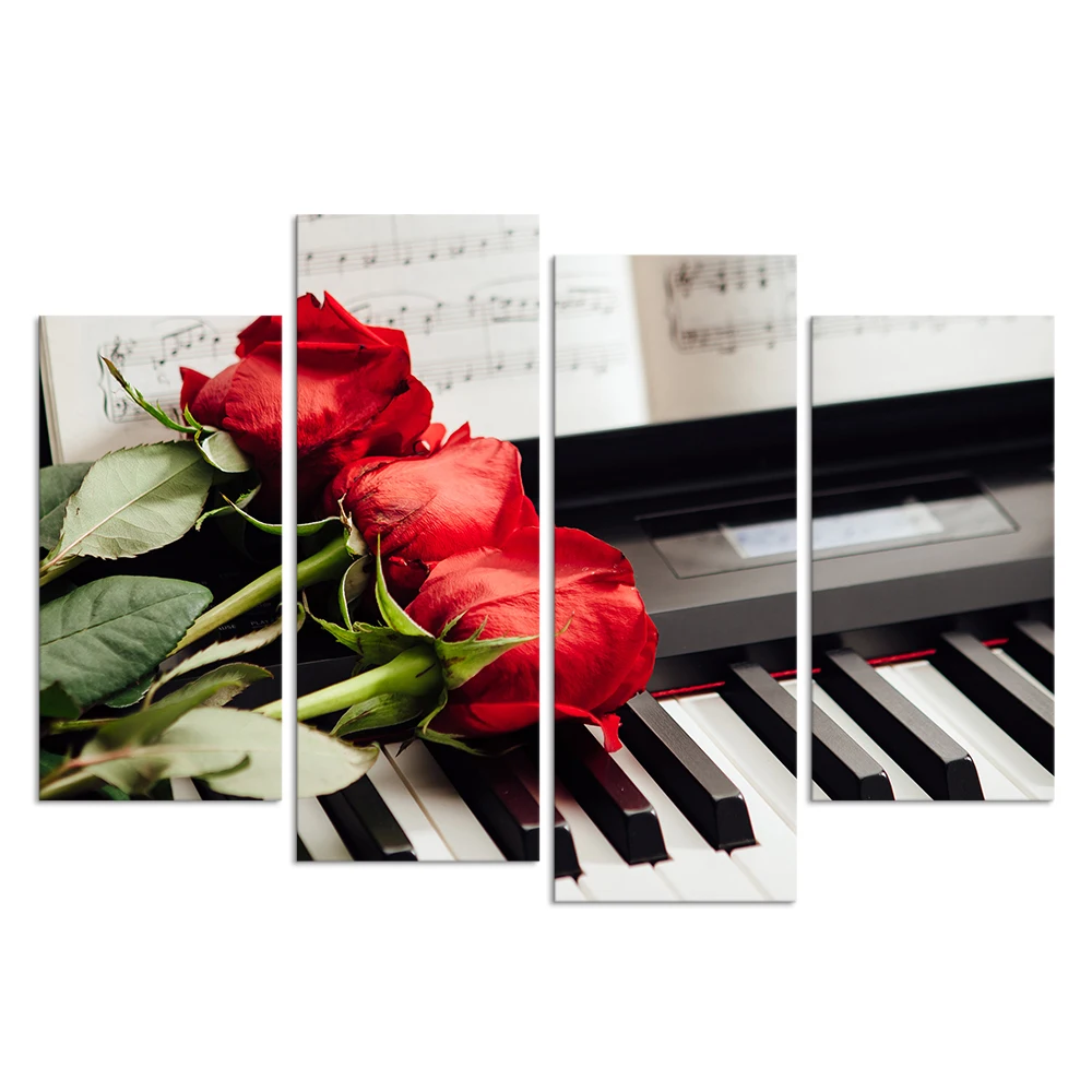 4 Pieces Red Rose on Piano Wall Art Poster Romantic Flowers Print Canvas Art Modern Style Picture Living Room Home Decor
4 Pieces Red Rose on Piano Wall Art Poster Romantic Flowers Print Canvas Art Modern Style Picture Living Room Home Decor