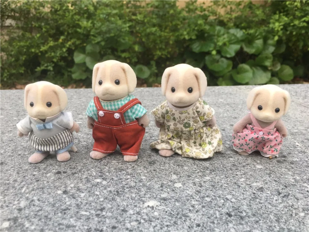 Image TT 03 Original Sylvanian Families White Dog Family 4pcs Set Girl Toy Figures Dolls New Loose