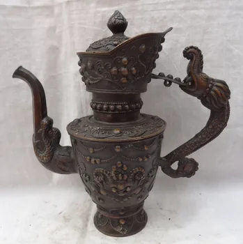 bi001750 10" Chinese Bronze Buddhism Carved Dragon Lion Head Statue Teapot Wine Pot Set
bi001750 10" Chinese Bronze Buddhism Carved Dragon Lion Head Statue Teapot Wine Pot Set