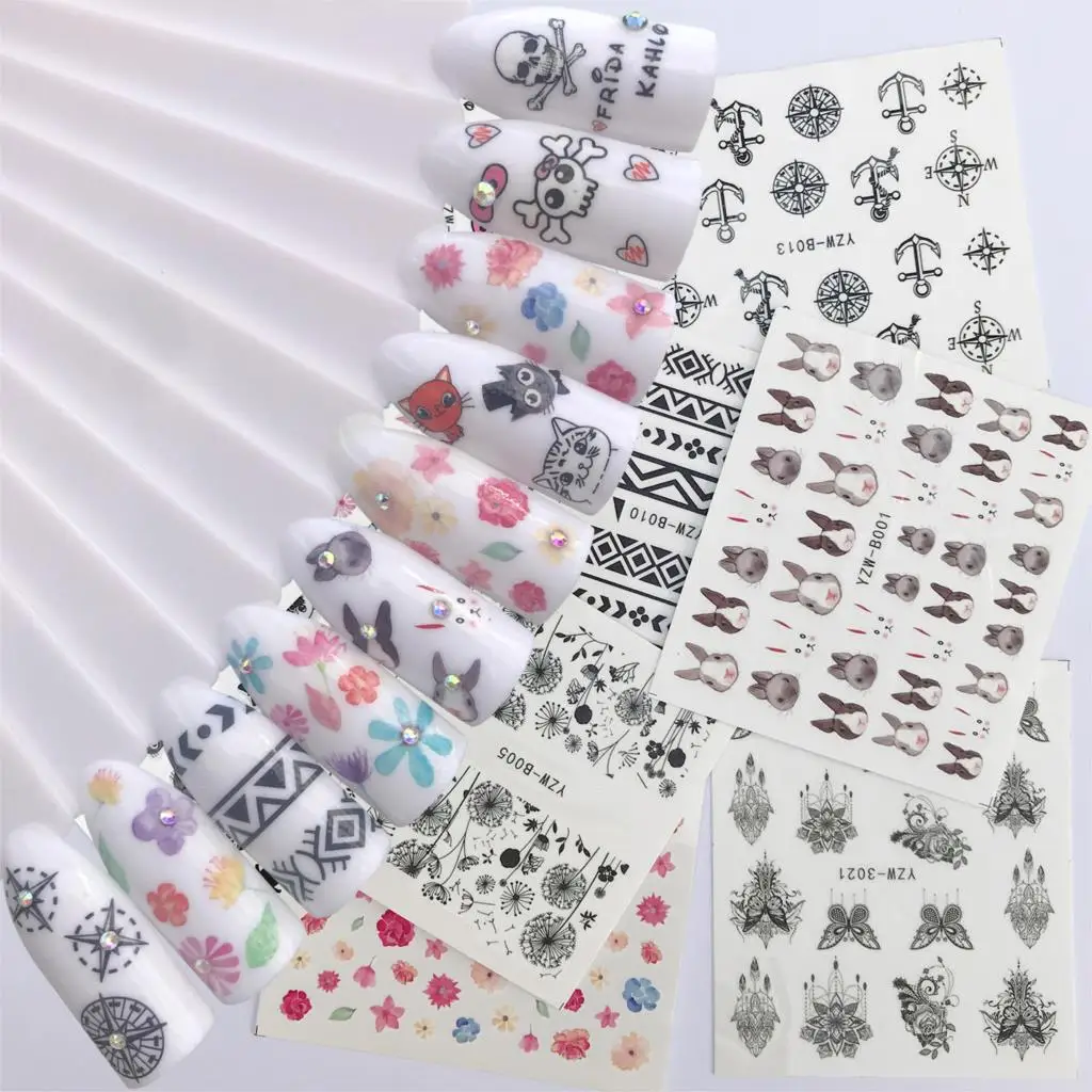 10 Sheet Optional Water Decals Nail Sticker Flower Cartoon Skull Cat Image Nail Art Decals Nail Art Transfer Sticker Water Slide
10 Sheet Optional Water Decals Nail Sticker Flower Cartoon Skull Cat Image Nail Art Decals Nail Art Transfer Sticker Water Slide