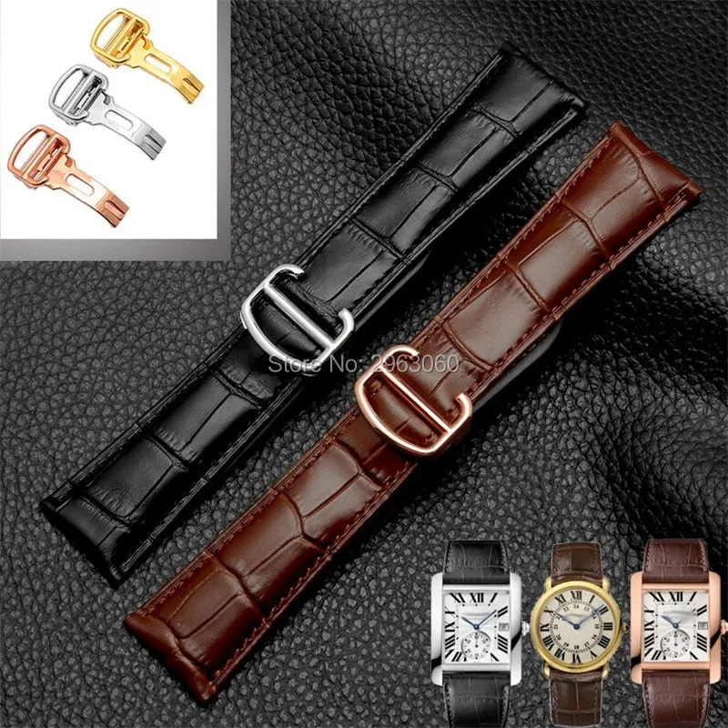 Durable Black Brown Genuine Leather Watchband 18 20 22 23 24mm Calfskin Strap with Folding Clasp Fit for CartieR Tank Free Ship
Durable Black Brown Genuine Leather Watchband 18 20 22 23 24mm Calfskin Strap with Folding Clasp Fit for CartieR Tank Free Ship