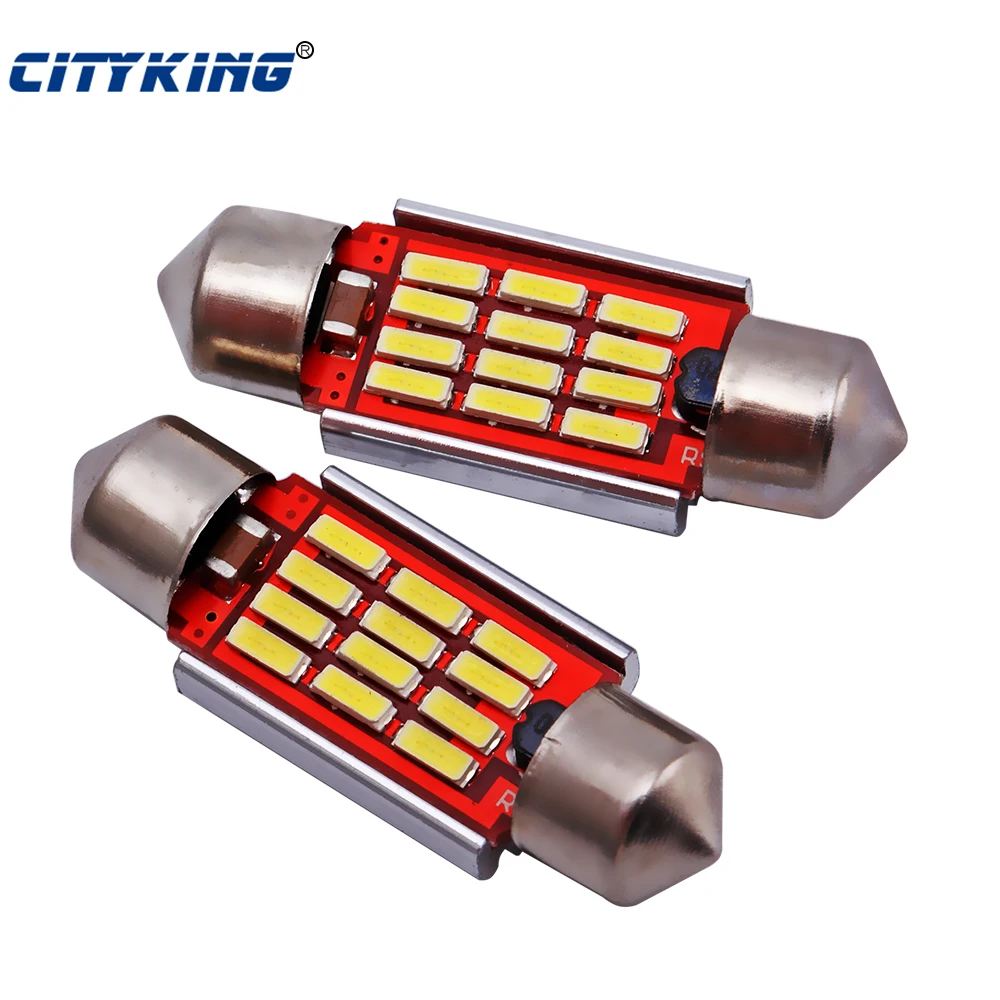 2pcs Led Dome light 4014 smd 12led No Polarity c5w led 36mm 39mm 42mm Festoon Led Error Free C5W 12SMD Led Car Reading Light
2pcs Led Dome light 4014 smd 12led No Polarity c5w led 36mm 39mm 42mm Festoon Led Error Free C5W 12SMD Led Car Reading Light