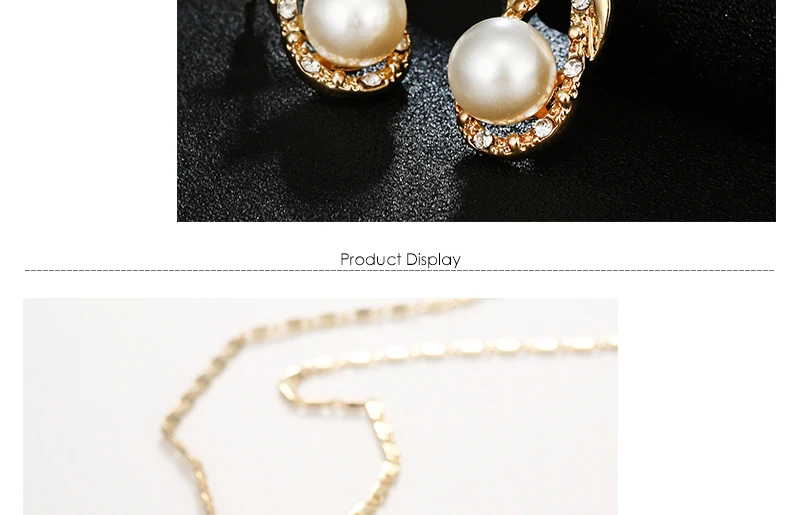 AYAYOO Wedding Bridal Jewelry Sets Simulated Pearl African Necklace Sets For Women Gold Color Simple Turkish Jewellery Set (3)