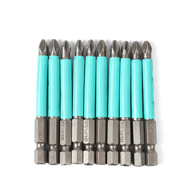 10pcs Ph2 70mm Impact Phillips Power Insert Bits Anti Slip Magnetic Electric Screwdriver Head Driver Bit For Drivers | Инструменты